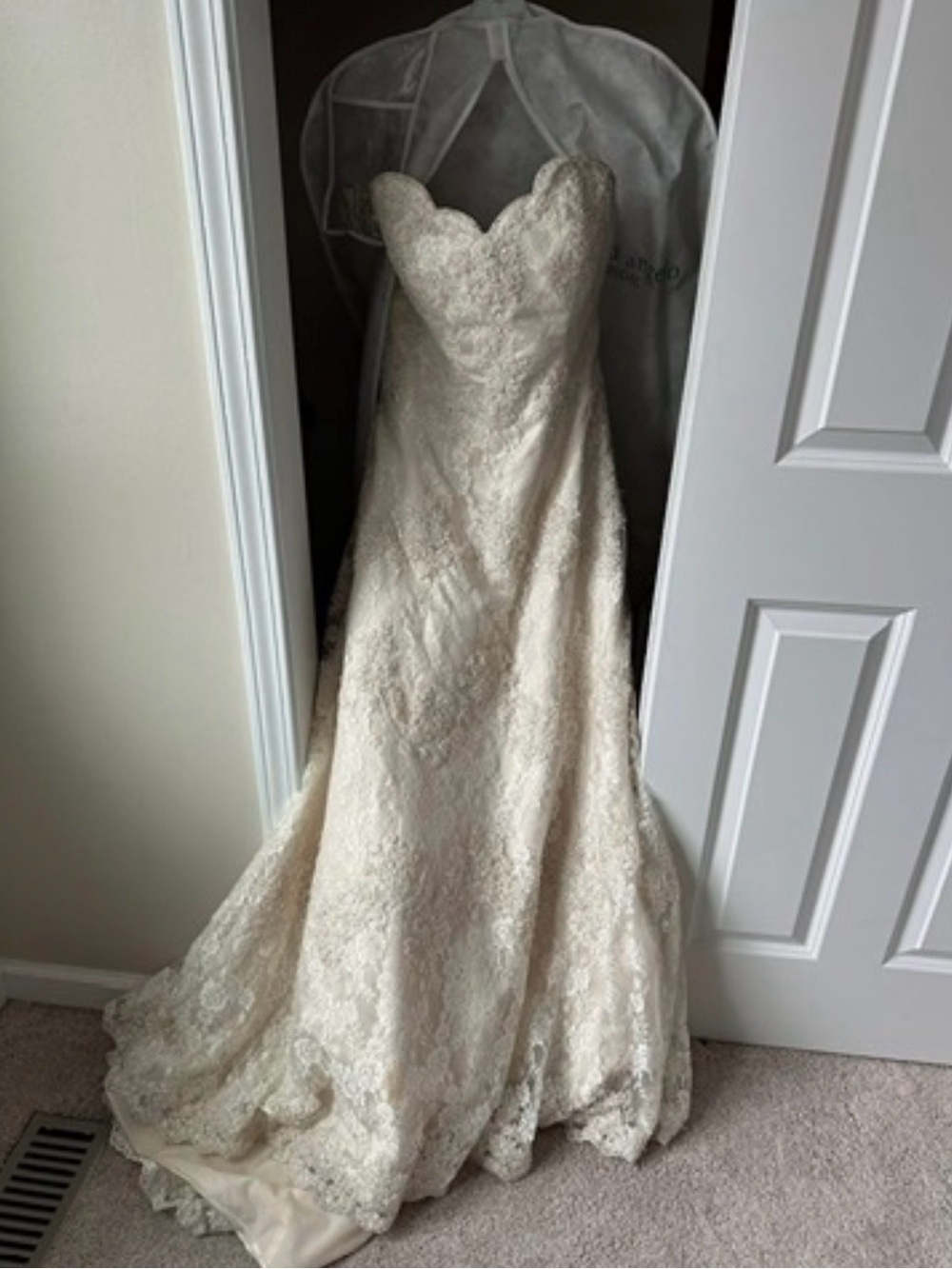 Alfred Angelo Satin Bridal Dress in Ivory LT Gold